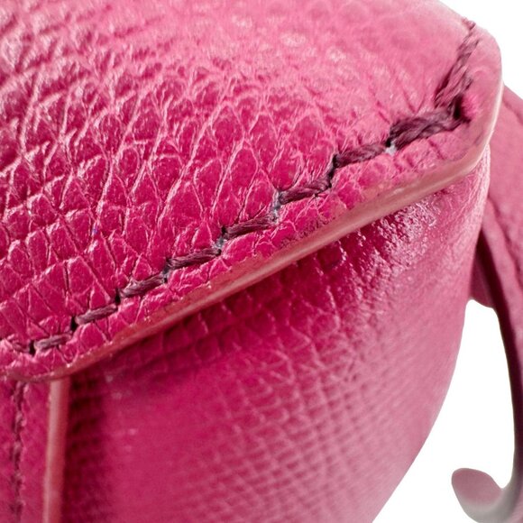 Celine  Micro Belt Grained Calfskin Leather Shoulder Bag Burgundy - Picture 11 of 16